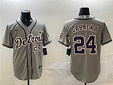 Men's Detroit Tigers #24 Miguel Cabrera Gray Cool Base Stitched Jersey,baseball caps,new era cap wholesale,wholesale hats